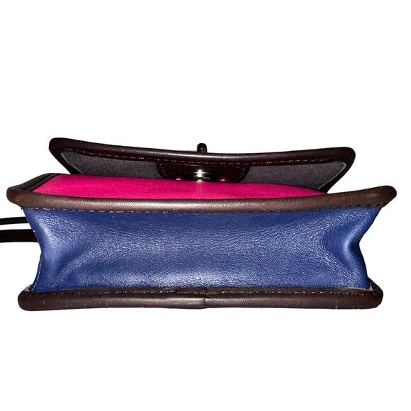 Coach Fuchsia Pink Brown Turn Lock Legacy Mini Crossbody 48022 Bag Purse - Picture 9 of 13